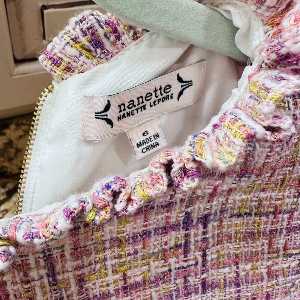 Nanette Lepore Tweed Boucle Mini Sheath Dress - Picture 6 of 6